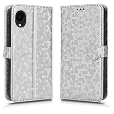 Coque Portefeuille Livre Cuir Etui Clapet C01X pour Samsung Galaxy A22 5G SC-56B Argent