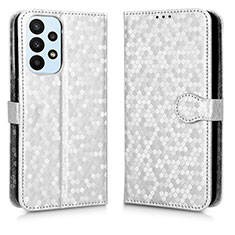 Coque Portefeuille Livre Cuir Etui Clapet C01X pour Samsung Galaxy A23 5G Argent