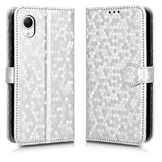 Coque Portefeuille Livre Cuir Etui Clapet C01X pour Samsung Galaxy A23 5G SC-56C Argent