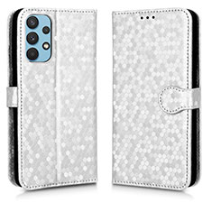 Coque Portefeuille Livre Cuir Etui Clapet C01X pour Samsung Galaxy A32 4G Argent