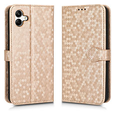 Coque Portefeuille Livre Cuir Etui Clapet C01X pour Samsung Galaxy M04 Or