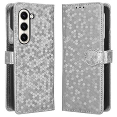 Coque Portefeuille Livre Cuir Etui Clapet C01X pour Samsung Galaxy Z Fold5 5G Argent