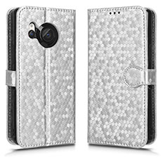 Coque Portefeuille Livre Cuir Etui Clapet C01X pour Sharp Aquos R8 Argent