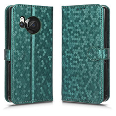 Coque Portefeuille Livre Cuir Etui Clapet C01X pour Sharp Aquos R8 Vert