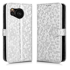 Coque Portefeuille Livre Cuir Etui Clapet C01X pour Sharp Aquos Sense7 Argent