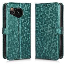 Coque Portefeuille Livre Cuir Etui Clapet C01X pour Sharp Aquos Sense7 Vert