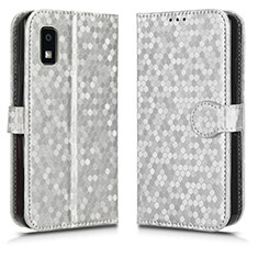 Coque Portefeuille Livre Cuir Etui Clapet C01X pour Sharp Aquos wish3 Argent