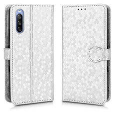 Coque Portefeuille Livre Cuir Etui Clapet C01X pour Sony Xperia 10 III Lite Argent