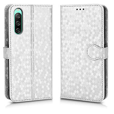 Coque Portefeuille Livre Cuir Etui Clapet C01X pour Sony Xperia 10 IV Argent