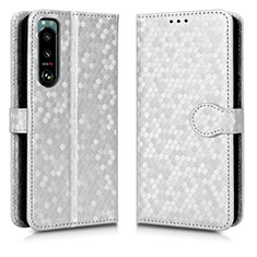 Coque Portefeuille Livre Cuir Etui Clapet C01X pour Sony Xperia 5 III SO-53B Argent