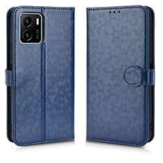 Coque Portefeuille Livre Cuir Etui Clapet C01X pour Vivo iQOO U5x Bleu