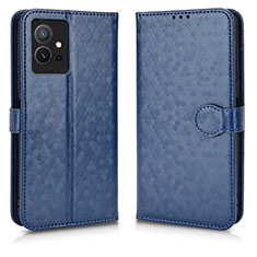 Coque Portefeuille Livre Cuir Etui Clapet C01X pour Vivo iQOO Z6 5G Bleu