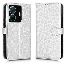 Coque Portefeuille Livre Cuir Etui Clapet C01X pour Vivo iQOO Z6 Pro 5G Argent