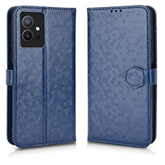 Coque Portefeuille Livre Cuir Etui Clapet C01X pour Vivo T1 5G India Bleu