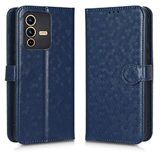 Coque Portefeuille Livre Cuir Etui Clapet C01X pour Vivo V23 5G Bleu