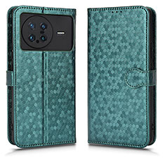 Coque Portefeuille Livre Cuir Etui Clapet C01X pour Vivo X Note Vert