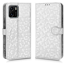 Coque Portefeuille Livre Cuir Etui Clapet C01X pour Vivo Y10 Argent