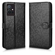 Coque Portefeuille Livre Cuir Etui Clapet C01X pour Vivo Y55 5G Noir