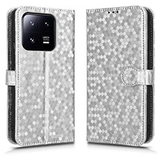 Coque Portefeuille Livre Cuir Etui Clapet C01X pour Xiaomi Mi 13 5G Argent