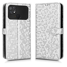 Coque Portefeuille Livre Cuir Etui Clapet C01X pour Xiaomi Poco C40 Argent