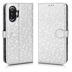 Coque Portefeuille Livre Cuir Etui Clapet C01X pour Xiaomi Poco F3 GT 5G Argent