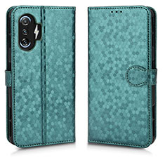 Coque Portefeuille Livre Cuir Etui Clapet C01X pour Xiaomi Poco F3 GT 5G Vert