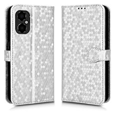 Coque Portefeuille Livre Cuir Etui Clapet C01X pour Xiaomi Poco M4 5G Argent