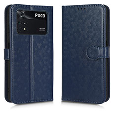 Coque Portefeuille Livre Cuir Etui Clapet C01X pour Xiaomi Poco M4 Pro 4G Bleu