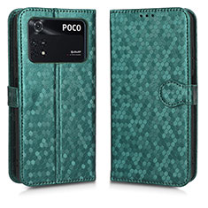 Coque Portefeuille Livre Cuir Etui Clapet C01X pour Xiaomi Poco M4 Pro 4G Vert