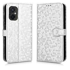 Coque Portefeuille Livre Cuir Etui Clapet C01X pour Xiaomi Poco M5 4G Argent