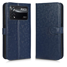 Coque Portefeuille Livre Cuir Etui Clapet C01X pour Xiaomi Poco X4 Pro 5G Bleu
