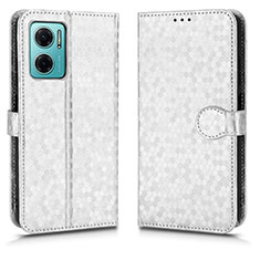 Coque Portefeuille Livre Cuir Etui Clapet C01X pour Xiaomi Redmi 10 5G Argent