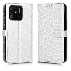 Coque Portefeuille Livre Cuir Etui Clapet C01X pour Xiaomi Redmi 10 India Argent