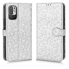 Coque Portefeuille Livre Cuir Etui Clapet C01X pour Xiaomi Redmi Note 10 JE 5G Argent