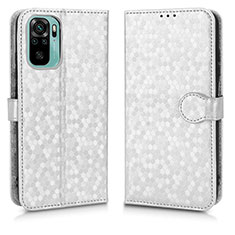 Coque Portefeuille Livre Cuir Etui Clapet C01X pour Xiaomi Redmi Note 10S 4G Argent