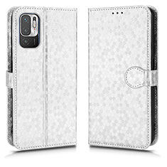 Coque Portefeuille Livre Cuir Etui Clapet C01X pour Xiaomi Redmi Note 10T 5G Argent