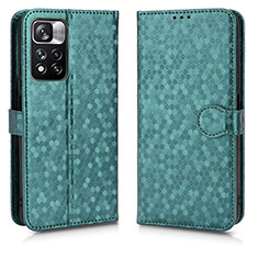 Coque Portefeuille Livre Cuir Etui Clapet C01X pour Xiaomi Redmi Note 11 Pro+ Plus 5G Vert