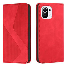 Coque Portefeuille Livre Cuir Etui Clapet C02 pour Xiaomi Mi 11 Lite 4G Rouge