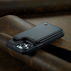 Coque Portefeuille Livre Cuir Etui Clapet C02S pour Apple iPhone 14 Pro Noir