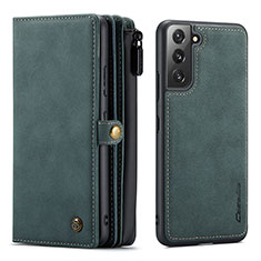 Coque Portefeuille Livre Cuir Etui Clapet C02S pour Samsung Galaxy S21 5G Vert