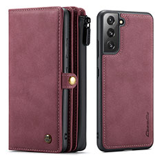 Coque Portefeuille Livre Cuir Etui Clapet C02S pour Samsung Galaxy S24 5G Rouge