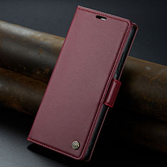 Coque Portefeuille Livre Cuir Etui Clapet C02S pour Xiaomi Poco F5 5G Vin Rouge