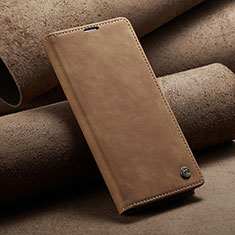 Coque Portefeuille Livre Cuir Etui Clapet C02S pour Xiaomi Redmi Note 10 5G Brun Clair