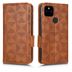 Coque Portefeuille Livre Cuir Etui Clapet C02X pour Google Pixel 5a 5G Marron