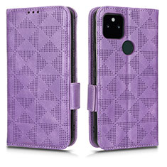 Coque Portefeuille Livre Cuir Etui Clapet C02X pour Google Pixel 5a 5G Violet