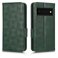 Coque Portefeuille Livre Cuir Etui Clapet C02X pour Google Pixel 6 Pro 5G Vert