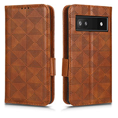 Coque Portefeuille Livre Cuir Etui Clapet C02X pour Google Pixel 6a 5G Marron