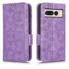 Coque Portefeuille Livre Cuir Etui Clapet C02X pour Google Pixel 7 Pro 5G Violet