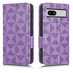 Coque Portefeuille Livre Cuir Etui Clapet C02X pour Google Pixel 7a 5G Violet