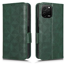 Coque Portefeuille Livre Cuir Etui Clapet C02X pour Huawei Enjoy 50z Vert